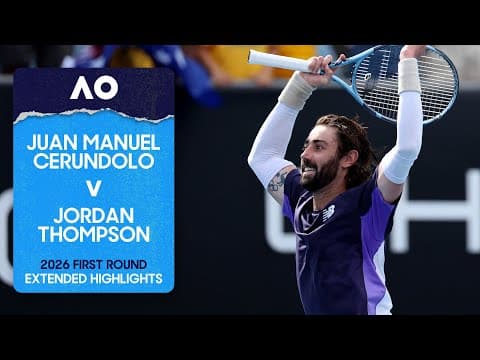 Juan Manuel Cerundolo v Jordan Thompson Extended Highlights | Australian Open 2026 First Round