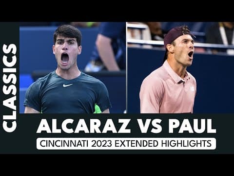Carlos Alcaraz vs Tommy Paul EPIC Match | Cincinnati 2023 Extended Highlights