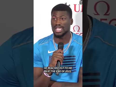 Cordell Tinch gave a brief rundown of his track and field journey during today's Zurich DL Presser