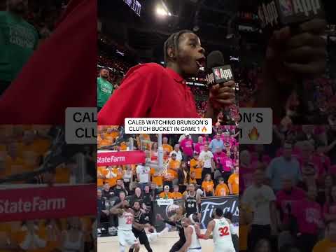 “JB NICE!” 🗣️ Caleb Wilson reacts to Jalen Brunson’s clutch jumper in crunch time 🏆
