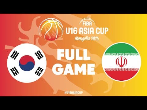 LIVE - Korea v Iran | FIBA U16 Asia Cup 2025 | Classification 5-6