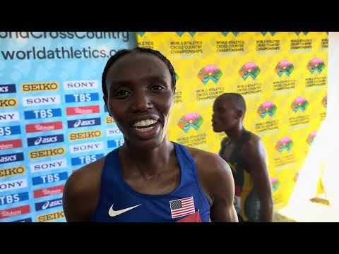 Ednah Kurgat after finishing as top American at 2026 World XC in Tallahassee
