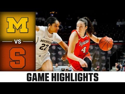 Syracuse vs. Michigan Game Highlights | 2025-26 ACC Women's Basketball