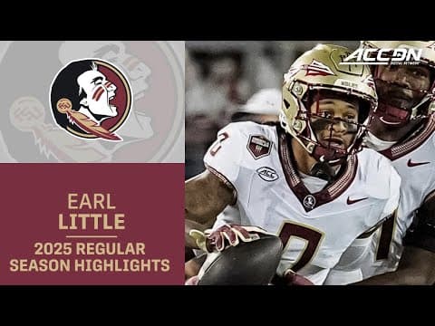 Earl Little Jr. 2025 Regular Season Highlights | Florida State Free Safety