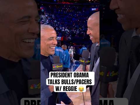 "You did push off Michael on that one play though." 😂 President Obama talks Bulls/Pacers w/ Reggie