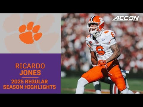 Ricardo Jones 2025 Regular Season Highlights | Clemson Safety