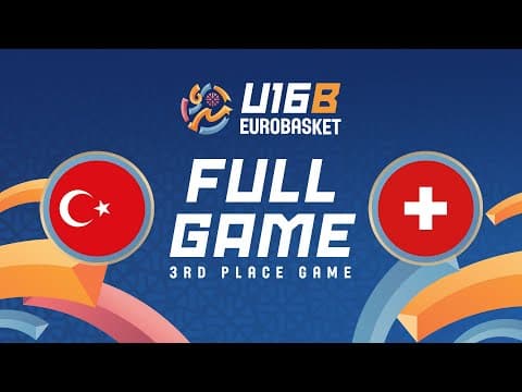 LIVE - Türkiye v Switzerland | FIBA U16 Women's EuroBasket 2025 Div B | 3rd Place