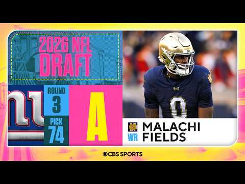 Giants select Malachi Fields in Third Round, No. 74 overall | 2026 NFL Draft Grades & Reaction