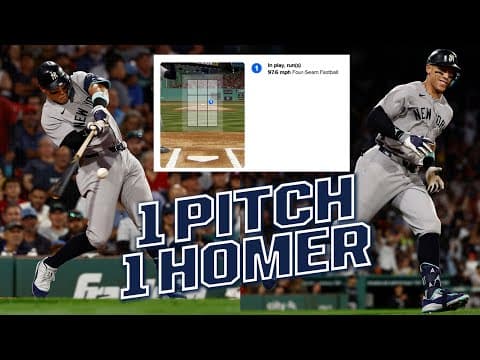 Aaron Judge DEMOLISHES the first pitch he sees in the 5th inning 🤯🤯 (48th homer of the season!!)
