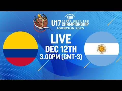LIVE - Colombia v Argentina | FIBA U17 South American Championship 2025 | Group Phase