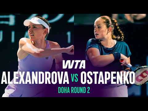 Ekaterina Alexandrova vs. Jelena Ostapenko | 2026 Doha Round 2 | WTA Match Highlights