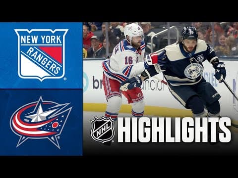 NHL Highlights | Rangers vs. Blue Jackets | November 15, 2025