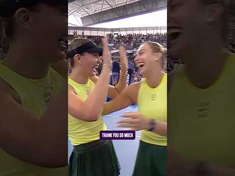 SABADOSA is back 🎤#BrisbaneTennis #WTA #ArynaSabalenka #PaulaBadosa