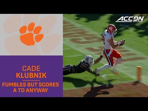 Clemson QB Cade Klubnik Fumbles On Touchdown Run