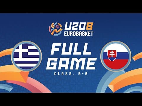LIVE - Greece v Slovakia | FIBA U20 Women's EuroBasket 2025 Division B | Classification 5-6