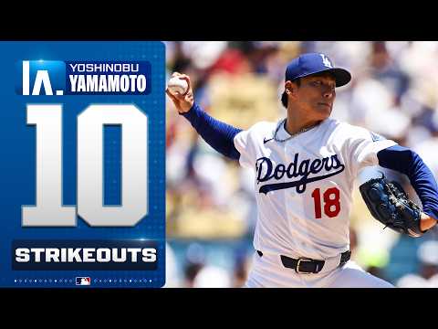 Yoshinobu Yamamoto strikes out 10 BATTERS during his SCORELESS START! 😮‍💨 | MLB Highlights