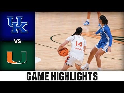 Kentucky vs. Miami Game Highlights | 2025-26 ACC Women's Basketball