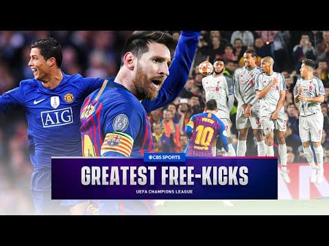The BEST Free-kicks In Champions League History! | Messi, Ronaldo, Ronaldinho & more!