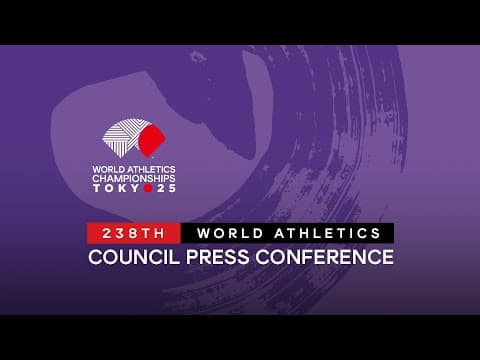 238th World Athletics Council press conference: Tuesday 9th September 2025