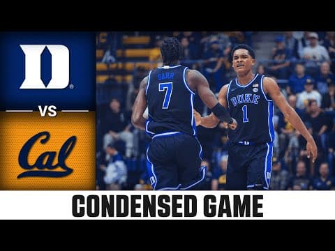 Duke vs. Cal Condensed Game | 2025-26 ACC Men's Basketball