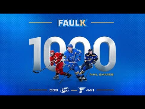 Justin Faulk 1,000 Games Tribute