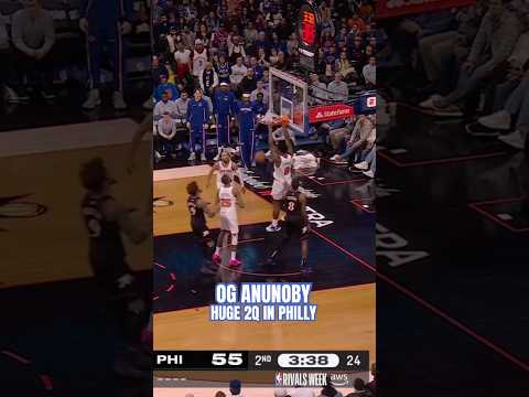 OG Anunoby went off the 2Q against Philly 🔋 #knicks #rivalry #nba #basketball #shorts