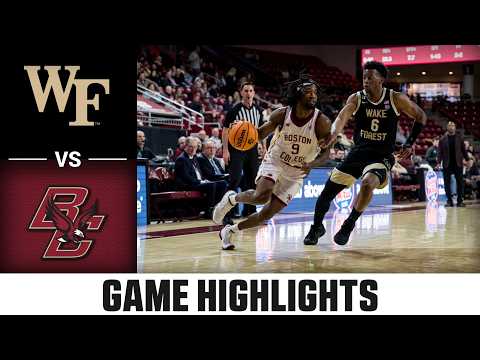 Wake Forest vs. Boston College Game Highlights | 2025-26 ACC Men's Basketball