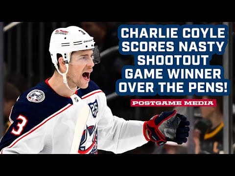 Charlie Coyle's NASTY Shootout Goal Lifts the CBJ to a 4-3 Win in Pittsburgh! | Postgame Media