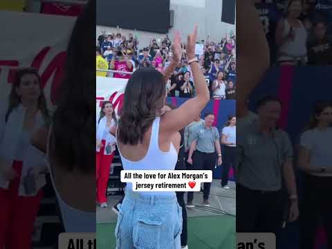 Alex Morgan ahead of her jersey retirement 👏