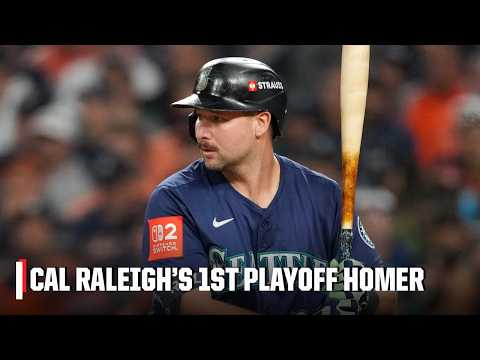 Cal Raleigh's 1ST PLAYOFF HOMER 🔱 Big Dumper adds insurance runs in Mariners' Game 3 win | ESPN MLB