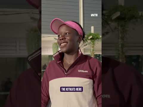 A small surprise after late night wins! 🎁 #WTA #MirraAndreeva #VickyMboko #AdelaideInternational