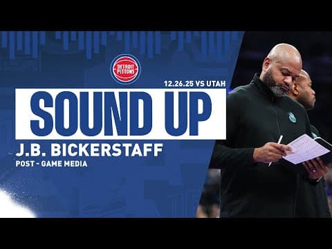 Post-Game Press Conference: J.B. Bickerstaff | Pistons vs. Jazz | 12.26.2025