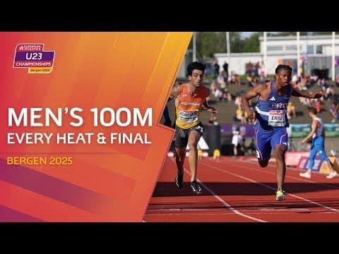 Wild 100m Finish! ⚡ EVERY Heat & Final of the Men’s 100m | U23 Bergen 2025