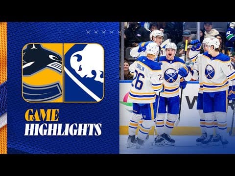 Zach Benson Scores, Kuntar Makes NHL Debut | Buffalo Sabres Win Over Vancouver Canucks | Highlights
