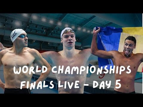 LIVE: Day 5 Finals – World Champs 2025 | Marchand, Popovici, Alexy Take Center Stage