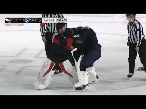 GOALIE FIGHT: Louis Domingue Vs Will Cranley(Dual-Feed)