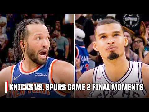 THRILLING FINISH 🍿 Knicks vs. Spurs NBA Finals Game 2 FINAL MOMENTS | NBA on ESPN