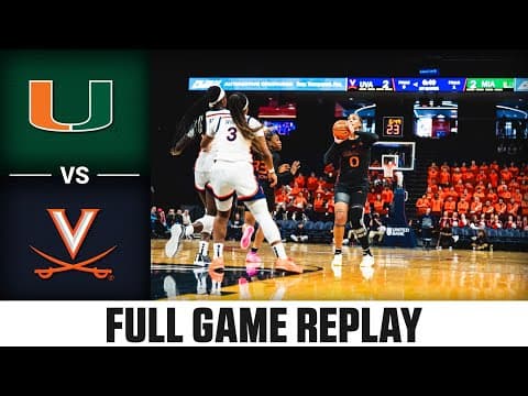 Miami vs. Virginia Full Game Replay | 2025-26 ACC Women's Basketball
