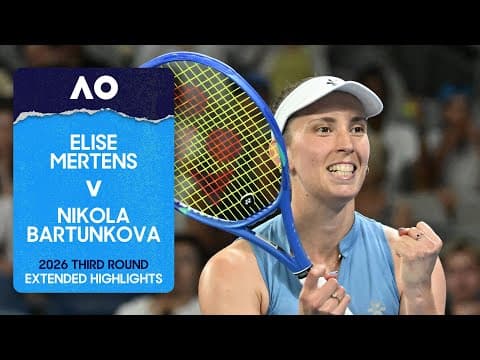 Elise Mertens v Nikola Bartunkova Extended Highlights | Australian Open 2026 Third Round