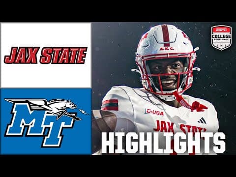 Jacksonville State Gamecocks vs. Middle Tennessee State Blue Raiders | Full Game Highlights