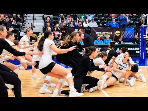 Wisconsin-Oshkosh match point, celebration at 2025 NCAA DIII volleyball championship