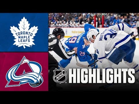 Maple Leafs vs. Avalanche | NHL Highlights | January 12, 2026