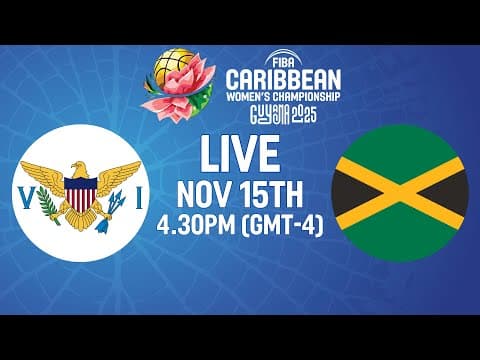 LIVE - Virgin Islands v Jamaica | FIBA CBC Women's Championship 2025 | Group Phase