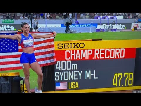 2025 Worlds Day 6: Sydney McLaughlin-Levrone 47.78 world record*, Noah Lyles 19.51, K. Hodgkinson