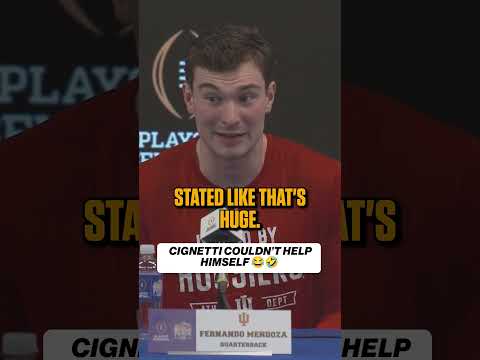 Coach Cignetti couldn't help himself from correcting Mendoza 😂👏 #indiana