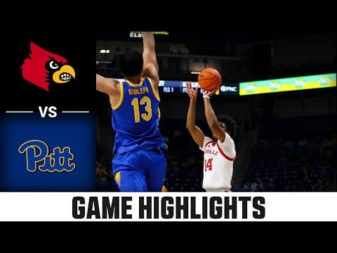 Louisville vs. Pitt Game Highlights | 2025-26 ACC Men's Basketball