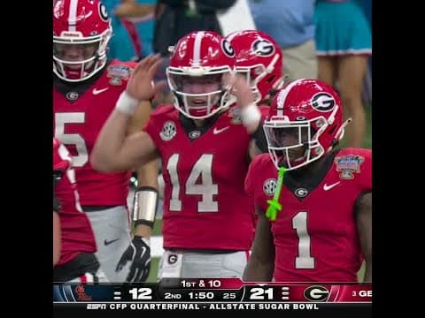 Gunner Stockton had a HUGE first half in the Sugar Bowl 😤