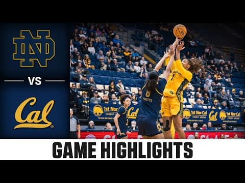 Notre Dame vs. Cal Game Highlights | 2025-26 ACC Women's Basketball