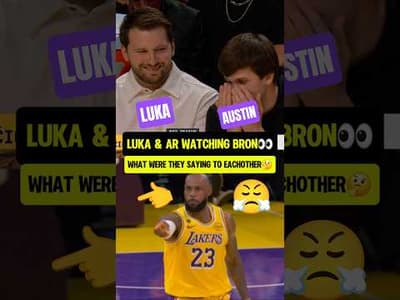 Luka & AR joking while watching LeBron🤣