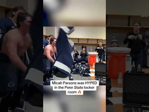 Micah Parsons was HYPED for Penn State Men's Hockey 🔨 (via PennStateMHKY/X)